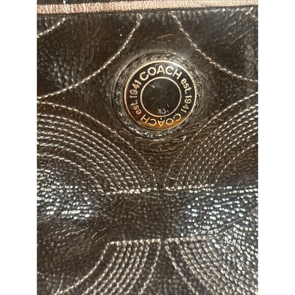 Coach Poppy Op Art C Patent Leather Baby Diaper Bag Bear Tag Super Size X-large - Picture 2 of 10